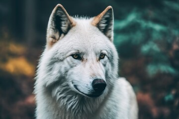 White wolf created with Generative AI 