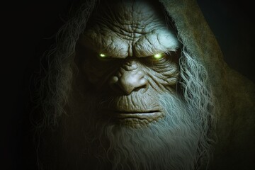 Angry Yeti. Mythical creature created with Generative AI 