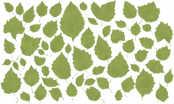 green leaves pattern, transparent