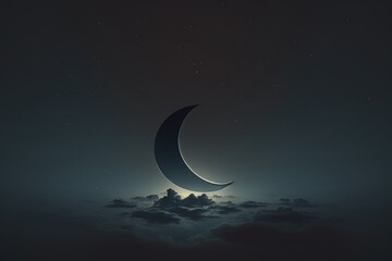 Plakat Evil crescent moon created with Generative AI 