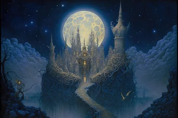Foto op Canvas Magical citadel of the moon created with Generative AI  © Soulmate