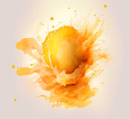 Orange Watercolor Splash - Post-processed Generative AI