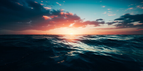 Calming, serene ocean abstract twilight