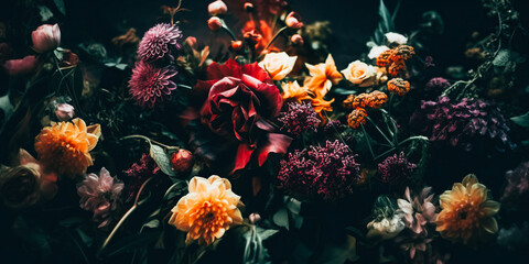 Fototapeta na wymiar Gorgeous arrangement of flowers