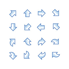arrow icons set up down left right arrows vector 