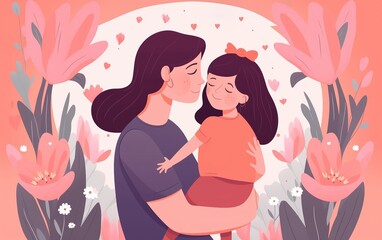 Obraz premium Illustration for International Women's Day.Banner, flyer for March 8. Generative AI.