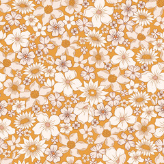 Boho Garden Seamless Patterns Flower