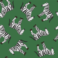 Vector isolated illustration of pattern with zebras. Pattern for textiles. Animal pattern.