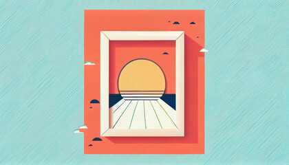 Fototapeta premium Utilizing a minimalist concept, this creative and modern graphic design abstract background for business effectively communicates through the strategic use of typography and other visual elements