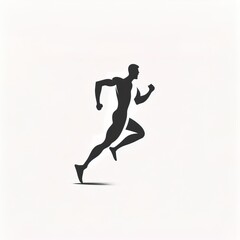 Fototapeta na wymiar Sprinting man vector silhouette. Sprint, fast run. Runner starts running. Generative AI