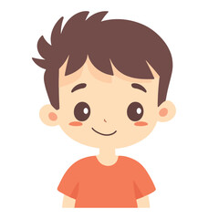 Cheerful boy laughing in cute cartoon illustration