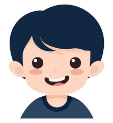Cheerful boy with cute avatar