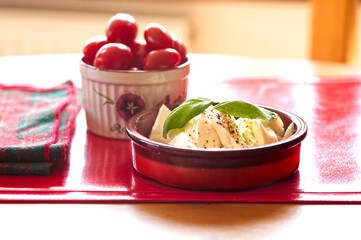 Mediterranean mozzarella tomato salad snack for blog health articles