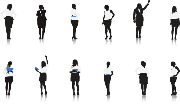 Fashionable women activity silhouette, high resolution, and realistic.