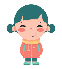 Smiling toddler with cute clothes