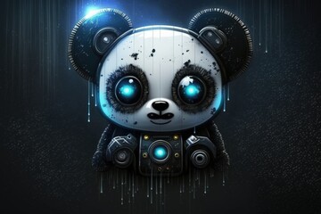 Cartoon cyberpunk panda fantasy character
created with Generative AI 