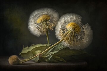Dandelions created with Generative AI 