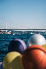 istanbul bridge , baloons , landscape 