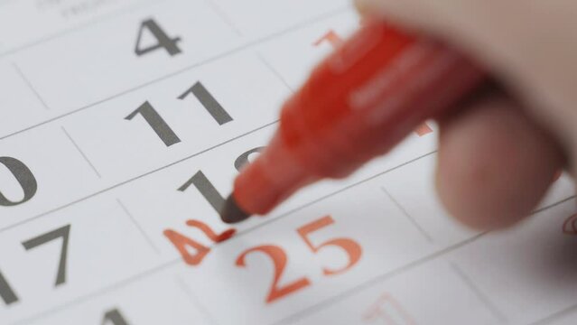 Deadline on the 16th, the date is marked in the calendar with a red marker.