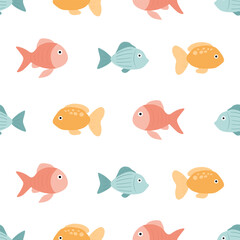 Seamless pattern colorful fish vector illustration