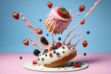Masterpiece glazed donut created with Generative AI 