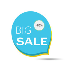 Up to 85 percent off price discount big sale banner.