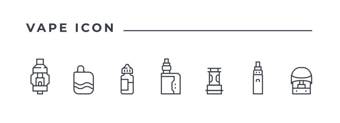 Vape icon accessories line vector illustration.