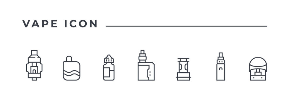 Vape icon accessories line vector illustration.