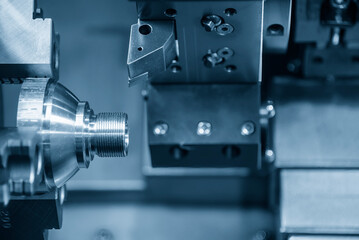 The hi-technology metal working processing by CNC turning machine .