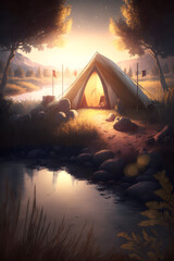 Credible_camping_sunrise_full_artistic_cinematic_lighting_beauty