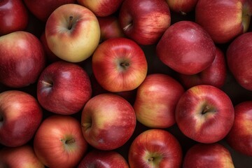 Fototapeta na wymiar Fresh juicy ripe apple, with water drops, healthy food commercial photo, generative ai