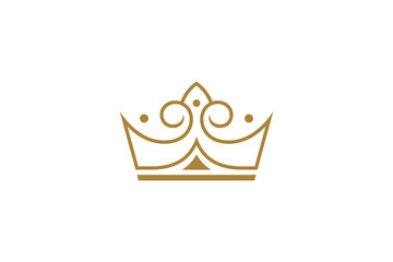 luxury crown line art style logo