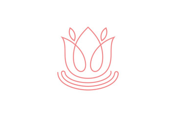 Tulip flower simple line style logo