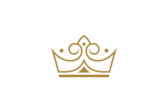 luxury crown line art style logo