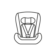 Baby safety car seat icon. Vector. Line style.