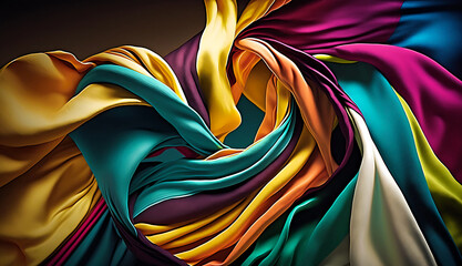 Silk scarf, luxurious, elegant, vibrant, smooth, alluring using generative art