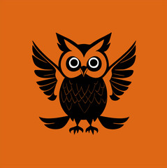 owl illustration design. Black cute owl head isolated, for fashion prints, textiles, clothing. stickers, posters and others