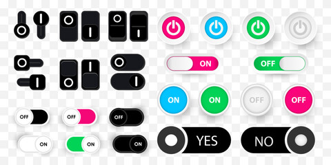 On and off button collection. Yes and no app button icons