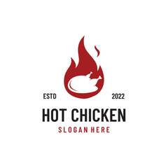 Hot chicken and chicken leg logo template design, logo for restaurant, fried chicken,fast food and business.