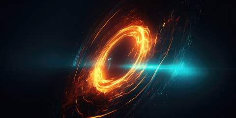 Blue futuristic technology background with organic motion. Generative AI