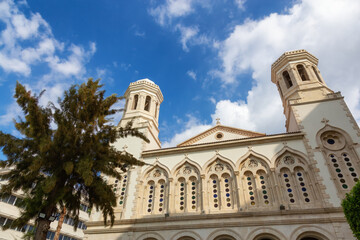 Obraz premium Greek Orthodox Church in Limassol, Cyprus. Cloudy Sunny Day.