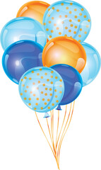 Baby shower blue balloons, it's a boy. Vector illustrations for invitations, greeting cards, posters © Sveta