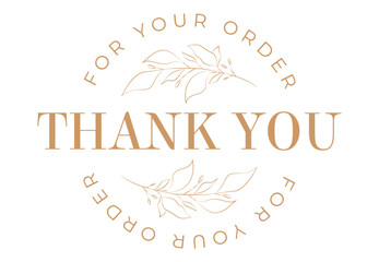 Thank you for your order card design for online buyers illustration vector. vector thank you handwritten inscription. hand drawn lettering. Thank you calligraphy. Thank you card.