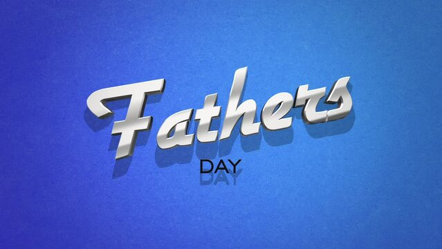 Retro Fathers Day text on blue vintage texture in 80s style, motion abstract vintage, promo and holidays style background