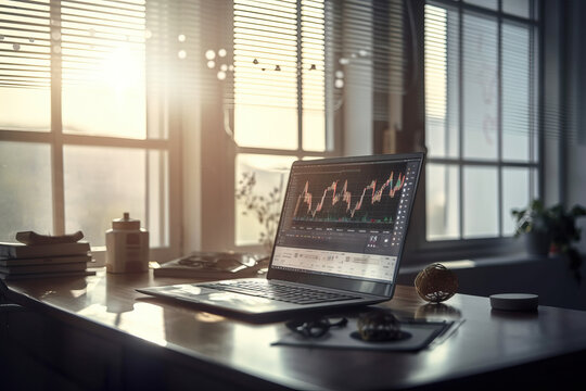 Workplace with laptop and laptop