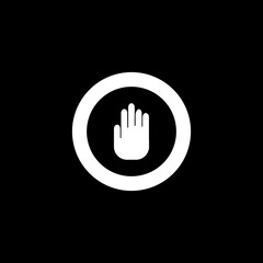 Obraz premium Outline Stop sign icon for web design isolated on black background