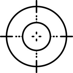 Crosshair gun sight vector icons set. Bullseye, target or aim symbol. Futuristic aim pointer. Military rifle scope, shooting mark sign. Targeting, aiming. Archery, hunting vector