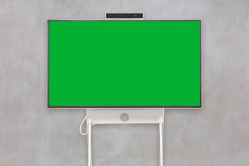 New modern digital presentation screen with camera on top and chromakey copy space
