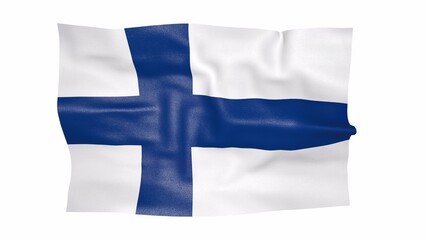 Fototapeta premium finnish flag isolated on a white background 3d rendering
