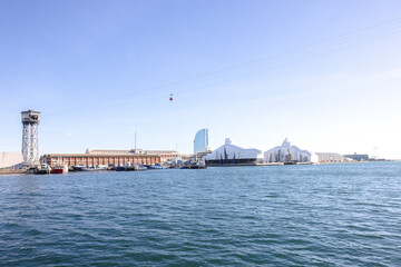 Fototapeta premium Cable Car over the harbour, Barcelona